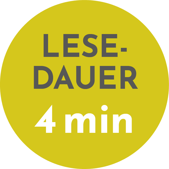 Button indem der Leser auf die Lesedauer von 4 Minuten für den Blogartikel informiert wird.